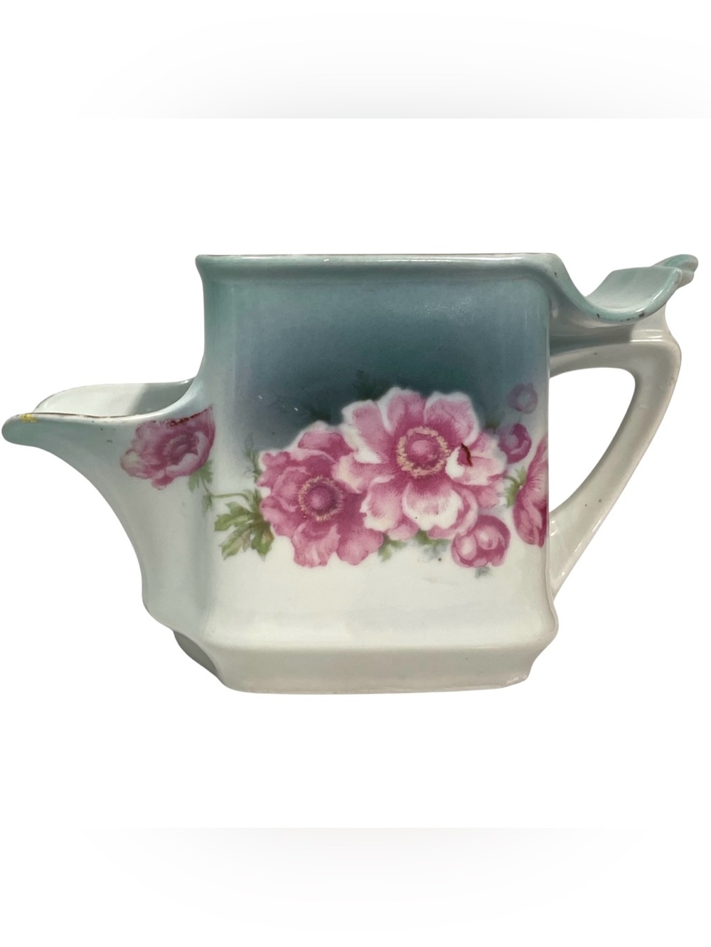 Antique 1910s Germany Scuttle Shaving Mug - Art Nouveau with Pink Roses